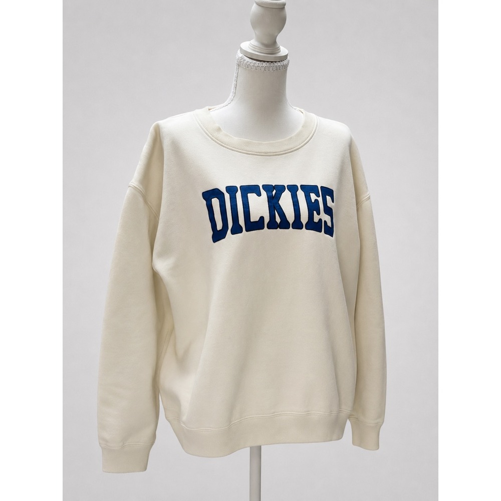 Dickies Cream Crewneck Womens Size Medium Oversized & 100% Cotton